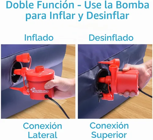 Vista 2 de GoFloats Bomba de aire eléctrica de inflado rápido (AC 110/120V) con bolsa de mano y kit de reparación de balsa