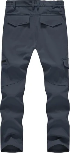 Vista 2 de BGOWATU Mens Cargo Hiking Pants Fleece Lined Waterproof Windproof Snow Ski Insulated Pant with 6 Pockets