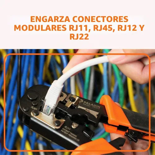 Vista 3 de Paladin Tools - Paquete de herramientas de red – Incluye crimpador de datos modular, cortador de cables/pelador, herramienta de perforación sin