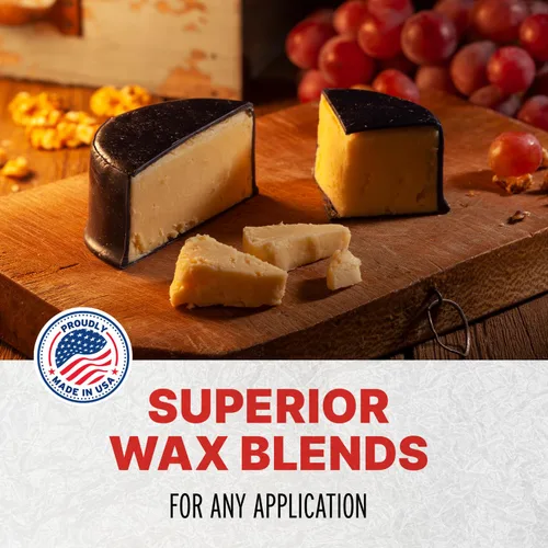 Vista 4 de Blended Waxes, Inc. Bloque de cera de queso, negro, 1 bloque Grado alimenticio premium, para elaboración de queso, conservando variedad de tipos