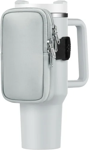 Vista 8 de Bolsa para botella de agua para Stanley Cup de 40 onzas, 30 onzas, bolsa para botella de agua para correr, tarjetas, llaves, teléfono, accesorios