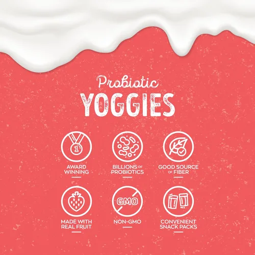 Vista 5 de Nature’s Garden Yoggies probióticos con sabor a fresa 21 oz (30 x 0.7 oz) Paquete de 2 - Bocados de fruta cubierta de yogur de fresa, alta en fibra