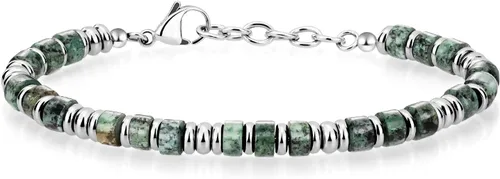 Vista 15 de SIUMAL Pulsera para hombre, pulseras bohemias de acero inoxidable para hombres, pulseras de cuentas, regalos de joyería para marido, padre, amigos