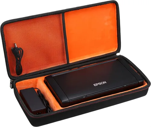 Vista 10 de Mchoi Funda rígida portátil compatible con la impresora móvil inalámbrica Epson Workforce WF-100/WF-110, solo funda (negro)