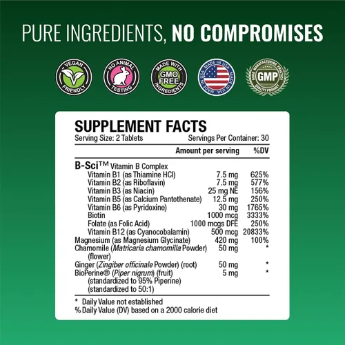 Vista 4 de Approved Science Cramprin - Magnesio de alta absorción, complejo de vitamina B, BioPerine - Calambres musculares - 1 mes de suministro - 60 cápsulas