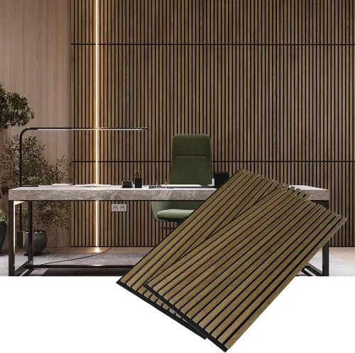 Vista 11 de Woody Walls Paneles de pared de madera acústica para decoración de paredes interiores, juego de 2 paneles de madera sin costuras para paredes, pared