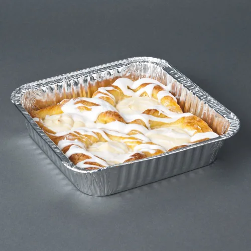Vista 4 de Durable Packaging 1155-35 - Molde cuadrado de aluminio desechable para tartas, 8 x 8 x 1-5/16 pulgadas (paquete de 500)
