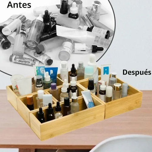 Vista 4 de ZAVOOS Organizador de cajones de bambú de 5 piezas, bandeja