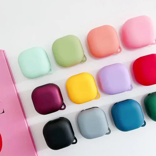 Vista 7 de Funda rígida de policarbonato a prueba de golpes para Samsung Galaxy Buds 2 2021/Galaxy Buds Pro 2021/Galaxy Buds Live 2020, accesorios con llavero