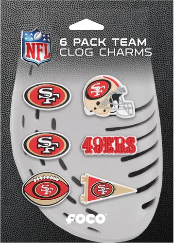 Vista 5 de FOCO unisex-adult NFL Team Logo 6-Pack Shoe Charms