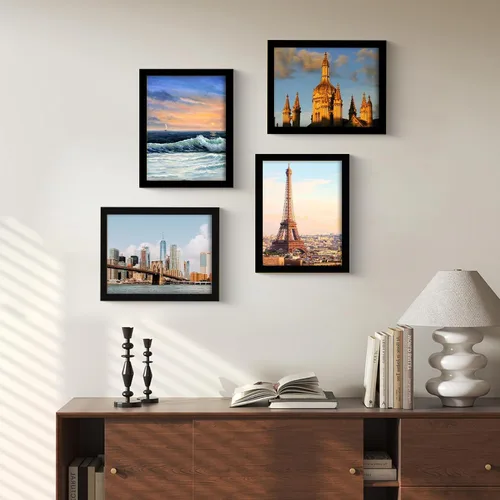 Vista 3 de LUCKYLIFE Marco de fotos de 8x10 pulgadas negro para montaje en pared o exhibición en mesa, paquete de 2