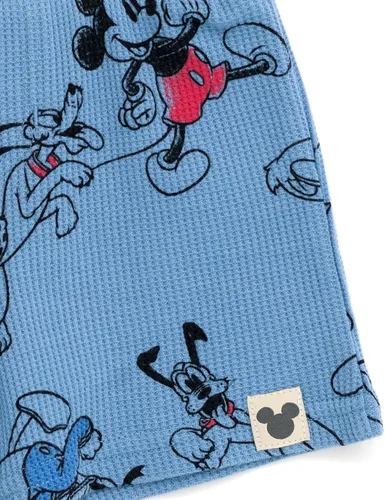 Vista 6 de Disney Mickey Mouse Rey León Donald Duck Simba Plutón - Conjunto de camiseta y pantalones cortos de punto gofre para recién nacidos hasta niños