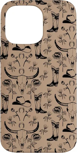 Vista 21 de Western Boho Skull, Sunflowers, Country Girls, Cowgirls Boot Case for iPhone 17