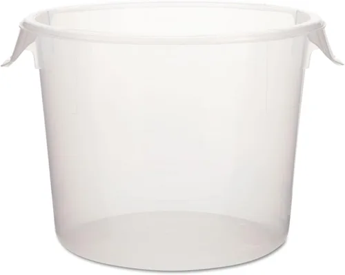 Vista 8 de Rubbermaid Productos comerciales Contenedor redondo de plástico para almacenamiento de alimentos con asa, 4 cuartos de galón, amarillo, rango
