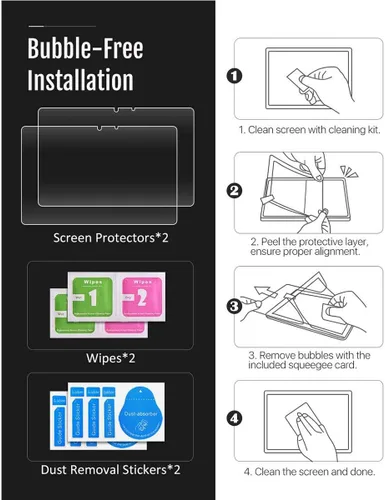Vista 6 de [3-Pack for ECoPad THTH K12C (10,1") Tempered Glass Screen Protector, 9H Hardness Anti-Scratch Anti-Fingerprint Anti-Bubble Compatible Full Coverage