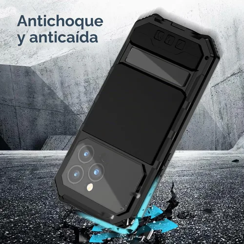 Vista 5 de Lunivop Compatible con iPhone 15 Pro Max Funda Protección Resistente a Prueba de Polvo Protector de Pantalla Integrado Soporte Resistente 360 Cuerpo