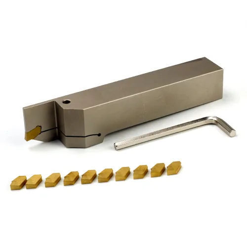 Vista 3 de OSCARBIDE Soporte de corte de separación de torno indexable de alta resistencia con 10 piezas de insertos de carburo GTN-4 (QC1404) QA16R-40