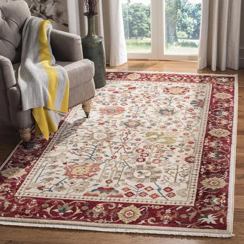 Vista 23 de SAFAVIEH Kashan Collection - Alfombra de área de 2 x 3 pies, color beige y gris pardo, diseño oriental tradicional, no desprende pelusa y de fácil