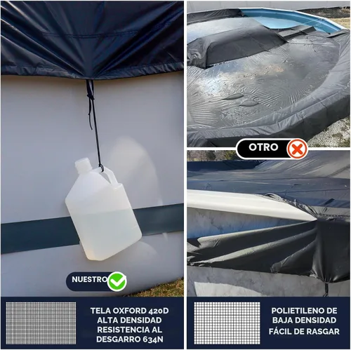Vista 8 de LXKCKJ Cubierta de Piscina Redonda de 6 Pies, Cubiertas Solares para Piscinas Sobre el Suelo, Cubiertas de Piscina de Tanque de Almacenamiento Negro