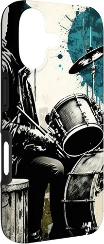 Vista 3 de Black White Drummer Music Lover Drumming Drummer Graphic Case for iPhone 17