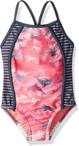 Vista 58 de Speedo Traje de baño de una pieza para niña con tiras finas Azul (Blue Print)