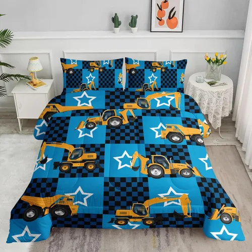 Vista 43 de Juego de edredón para niños Axolotl, tamaño individual, juego de ropa de cama con diseño de autos de carreras para niños, niñas, adolescentes