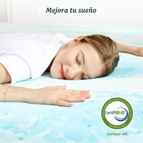 Vista 5 de Cubrecolchón Twin XL - Espuma viscoelástica de 2 pulgadas con infusión de gel refrescante para el dolor de espalda, certificado CertiPUR-US