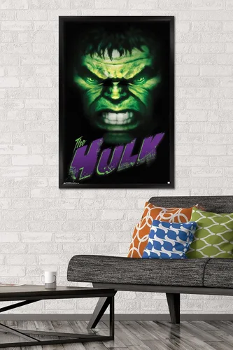 Vista 2 de Trends International 24 x 36 pulgadas Marvel Comics - Póster de pared de Hulk, 24 x 36 pulgadas, versión enmarcada en negro Versión con marco negro