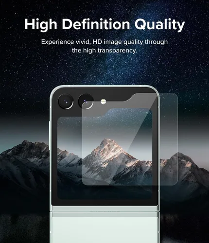 Vista 6 de Ringke Protector de pantalla de vidrio templado compatible con Samsung Galaxy Z Flip 5 para pantalla exterior, protector de pantalla de vidrio