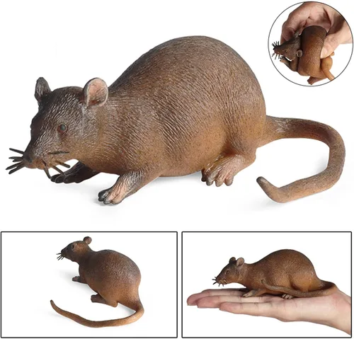 Vista 6 de Ratón falso – TPR 5.5x2.0x2.2 in Juguete simulado Juguete de ratones para apretar Creatieve Juguete interactivo realista broma mascota juguete