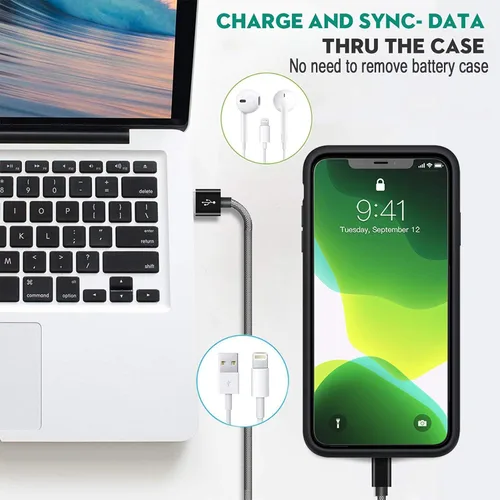 Vista 5 de Funda de batería para iPhone 11 Pro, mejorada 7000 mAh, ultra delgada, portátil, funda protectora de carga inteligente, compatible con iPhone 11 Pro
