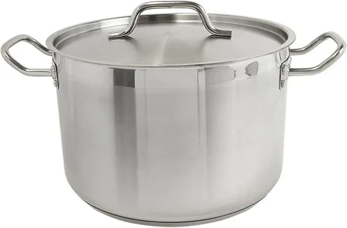 Vista 6 de TrueCraftware - Olla de acero inoxidable de 8 cuartos con tapa - Olla grande de inducción resistente, utensilios de cocina para cocinar a fuego