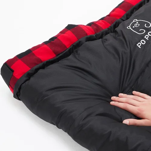 Vista 4 de PO PO BEAR Saco de dormir Zero Degree para adultos, 100% franela de algodón, alto y grande