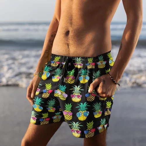 Vista 5 de feelacle Traje de baño para hombre con forro de compresión, secado rápido, 5.5 pulgadas, traje de baño