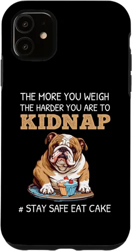 Vista 8 de English Bulldog Dog Lover Funny Quote Stay Safe Eat Cake Case for iPhone 17