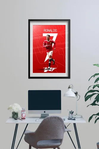 Vista 3 de CR7 - Póster de Cristiano Ronaldo Arte de pared deportivo de fútbol Impresión motivacional (24 x 36)