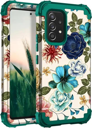 Vista 72 de Hocase Funda para Galaxy A37 5G, protección resistente a prueba de golpes, parachoques de goma de silicona suave+funda protectora híbrida