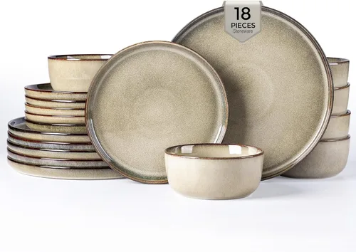 Vista 37 de GBHOME Juego de vajilla de cerámica para 4, 12 piezas, platos y cuencos de cerámica, platos resistentes a los arañazos, aptos para lavavajillas