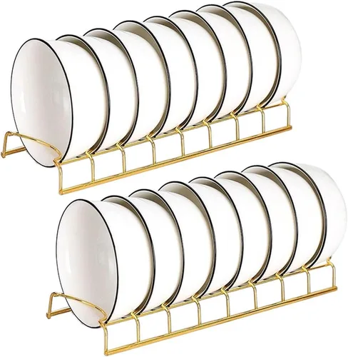 Vista 12 de Escurridor de platos pequeño, estante de secado de cuencos de acero inoxidable para almacenamiento organizador de encimera de cocina, estante