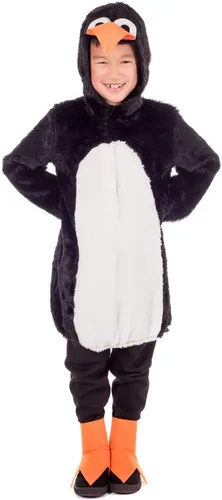 Vista 2 de fun shack Disfraz de pingüino para niños, diseño de animales, Navidad, Halloween, niñas, niños, personajes para niños, talla S, M, L, XL