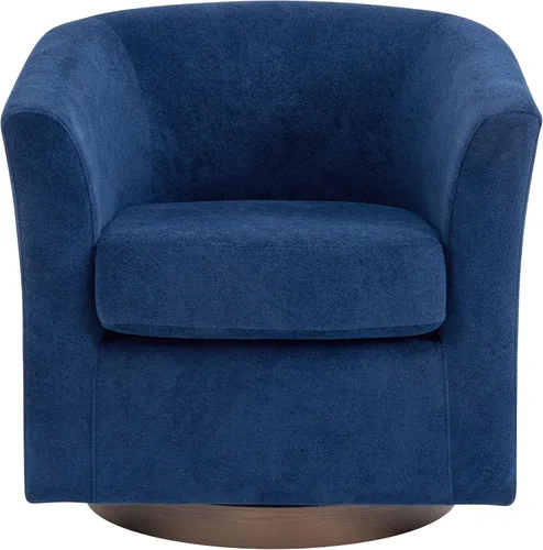 Vista 5 de Christopher Knight Home Coles Silla giratoria de terciopelo de 360°, silla giratoria de barril para sala de estar con marco de hierro, silla de club