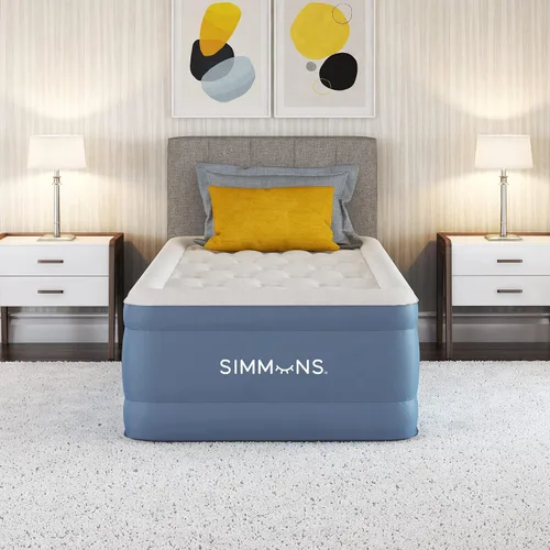Vista 4 de Simmons Rest Aire Colchón cama de aire con bomba lateral incorporada y cubierta de terciopelo suave: individual
