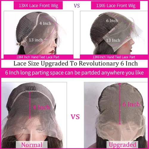 Vista 5 de Hswpawk - Pelucas de cabello humano con encaje frontal prearrancado, densidad del 180%, pelucas de cabello humano ondulado profundo de 13 x 6
