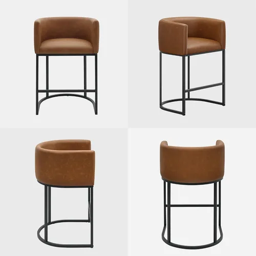 Vista 6 de Juego de 3 taburetes de bar de altura de mostrador, taburetes modernos para comedor, taburetes de bar de 24 pulgadas para isla de cocina, taburete