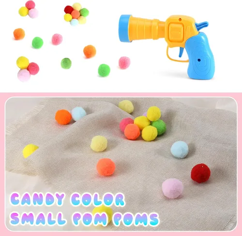 Vista 6 de Lanzador de Juguete de Pelota para Gatos de 21 Piezas - Incluye 20 Pelotas de Felpa Coloridas para Gatos y Emocionante Conjunto de Lanzador