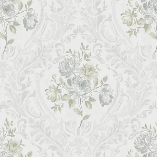 Vista 10 de Ismoon Papel tapiz autoadhesivo para despegar y pegar, papel de contacto floral vintage, bohemio, acuarela azul, damasco, texturizado, extraíble