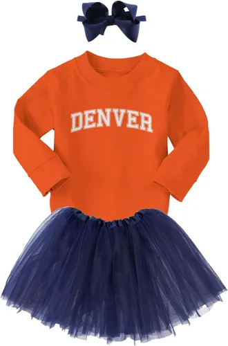 Vista 2 de Denver - Conjunto deportivo para bebé con falda tutú + diadema con lazo