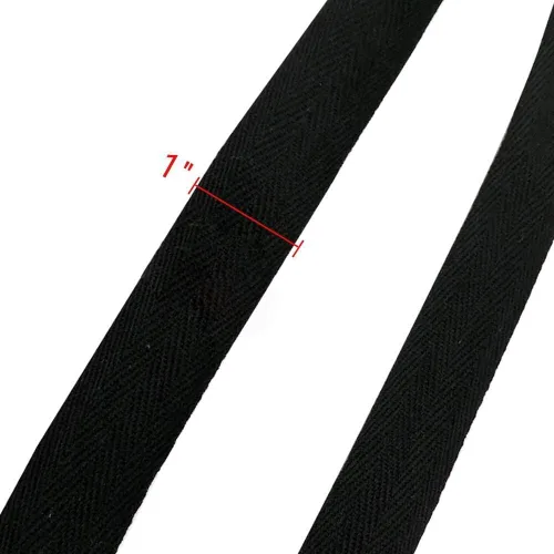 Vista 2 de Cinta de sarga de algodón natural de 50 yardas, 1 pulgada de ancho, rollo de cinta bies con patrón de espiga para coser delantales, manualidades