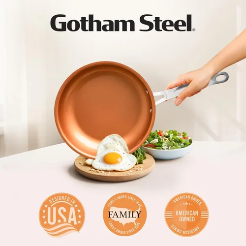 Vista 8 de Sartén de acero Gotham, paquete de 1, Marrón