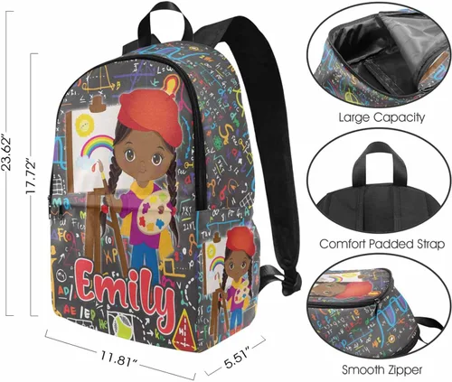 Vista 5 de Texto personalizado Elefante desgaste gafas mochila mochila mochila casual Daypack bolsa para mamá niñas, color86-4, Mochilas Daypack